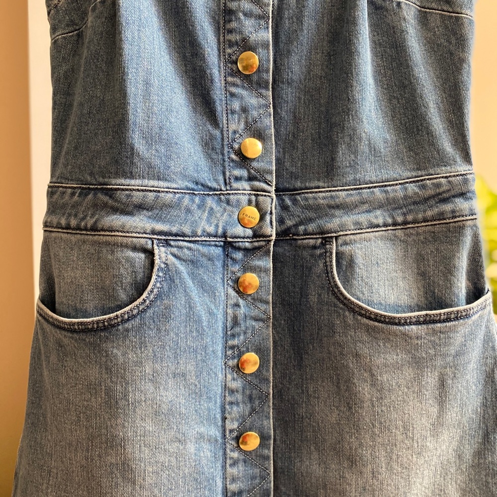 NWOT • Frame Claire Denim Mini Dress - Picture 5 of 8
